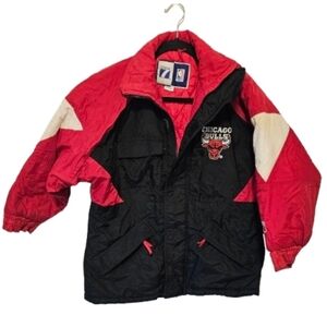 Logo 7 Vintage 90s Kids Chicago Bulls Jacket Size Medium 10-12  *Note flaws